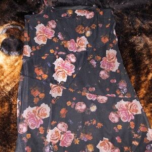 Floral Black Dress